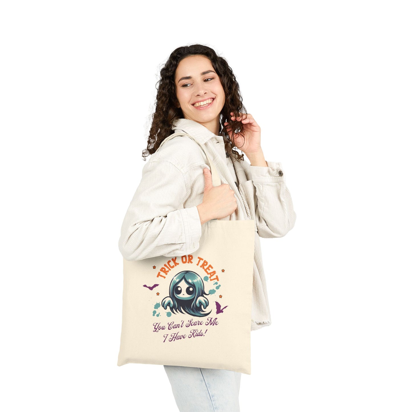 Halloween Tote Bag - Trick or Treat Cotton Canvas Bag, Reusable Eco-Friendly Fall Tote, Spooky Season Gift, Cute Halloween Accessory