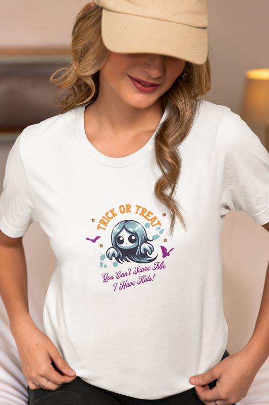 Fun Halloween Trick or Treat T-Shirt - You Can't Scare Me
